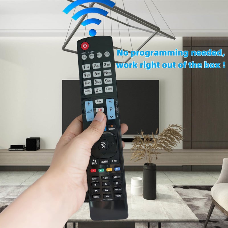 Kassionel جهاز تحكم عن بعد بديل عالمي AKB73756565 لتلفاز LG الذكي 55LY570H 47LA6200 50LA6205 60LA6205 42LA6200 55LM8600 47LA6200-UA 60LM8600 50LA6200 55LA6200 42LM6700 55LA6205 60LA6200 65UF7650 - Image 2